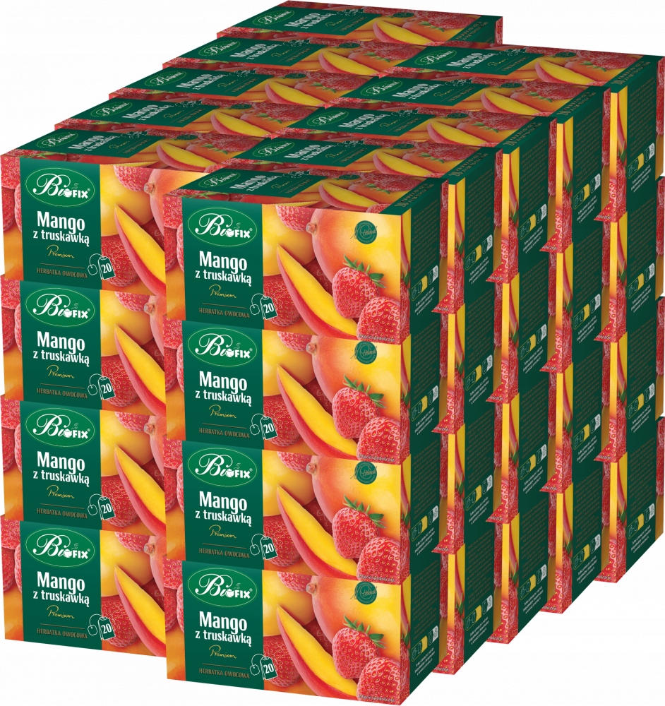 Herbata Mango z Truskawką Owocowa 20 kopert Bifix Zdrowa Herbata x40