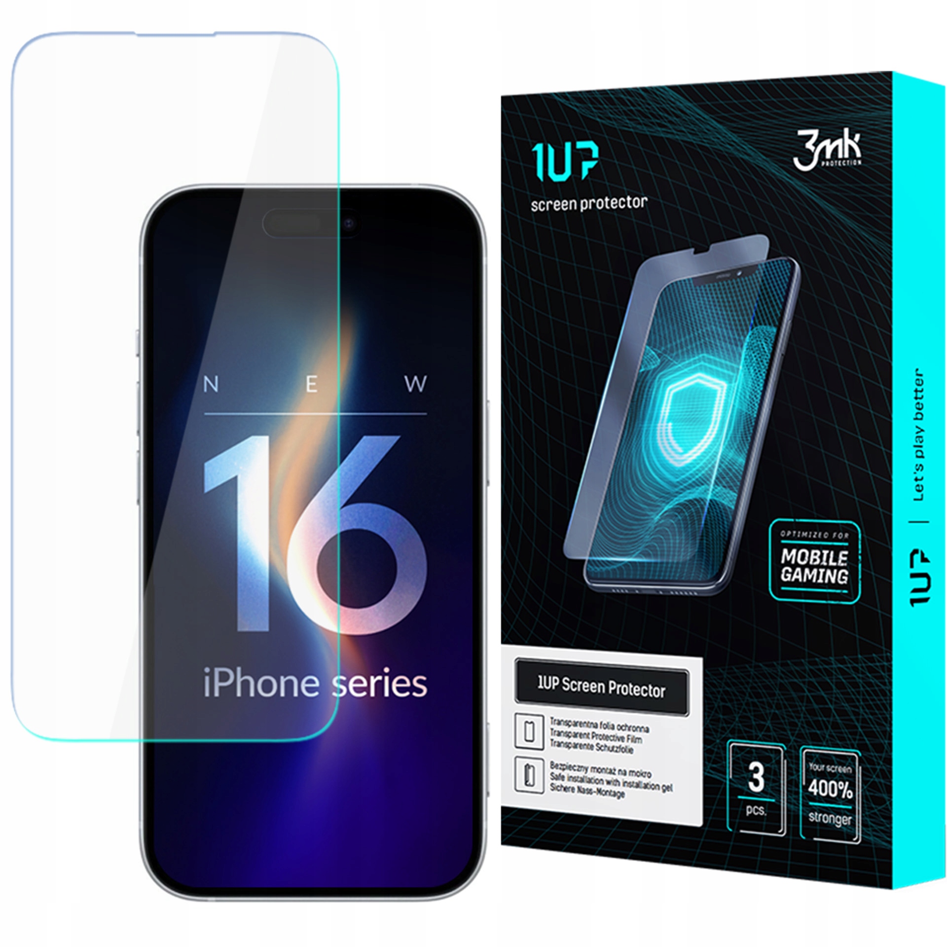 3x Folia ochronna hydrożelowa 3mk 1UP na Apple iPhone 16 odporna