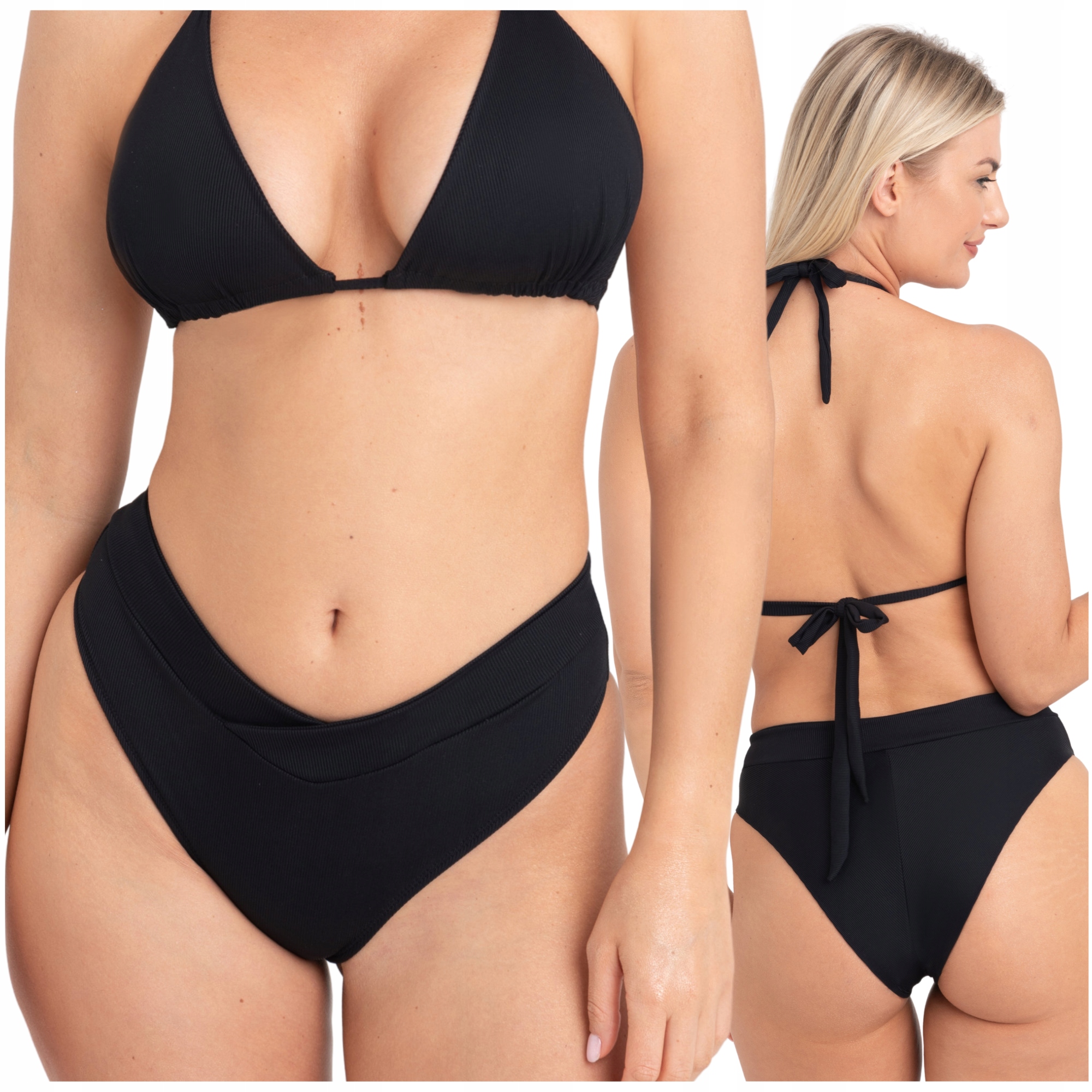 Tanga plavkové kalhotky vykrojené brazilské maxi černé Samanta Venus M400 M