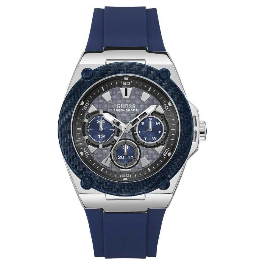 Pánské hodinky Guess W1049G1 s tmavě modrým řemínkem a datumovka