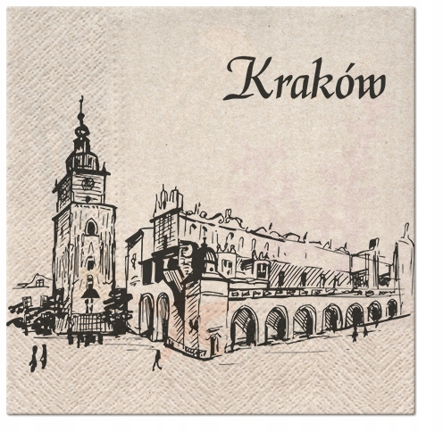 

Serwetka Kwadrat 33cm x 33cm '' Kraków ''/20 sztuk