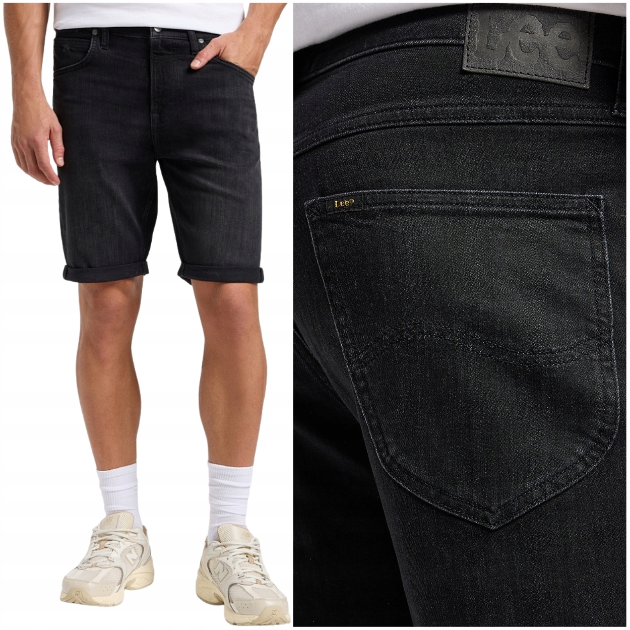 Lee 5 Pocket Short Pitch černé krátké kraťasy džínové šortky W38