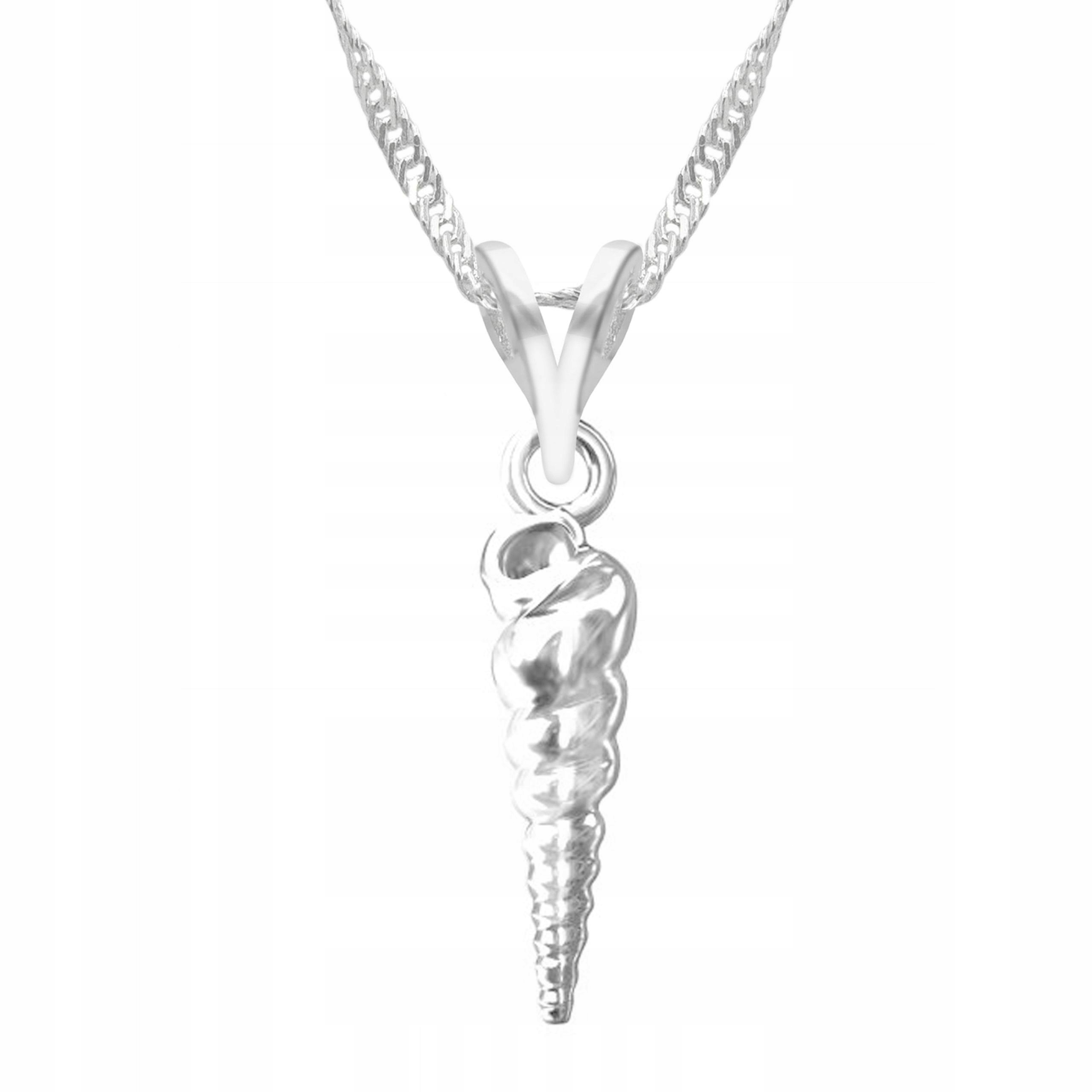 Stříbrný náhrdelník s mušličkou Pláž Oceán Poklad Muszla Seashell Stříbro 925