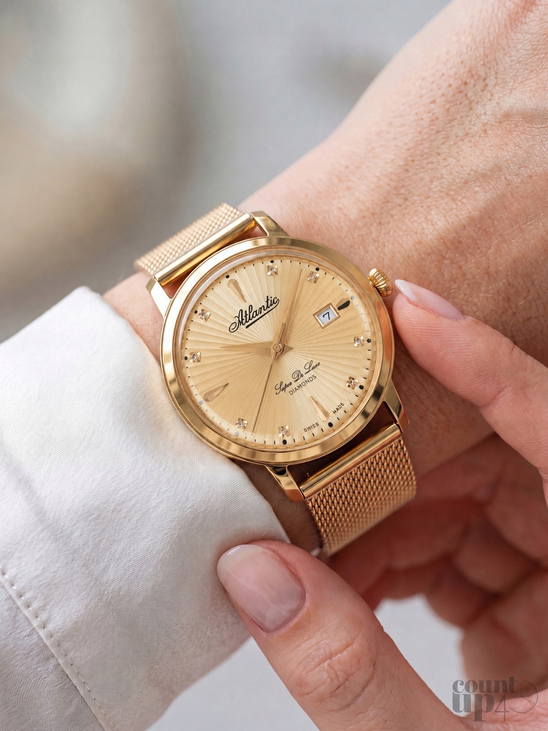 Dámské hodinky Atlantic De Luxe Diamonds 29355.45.37 36mm 5ATM