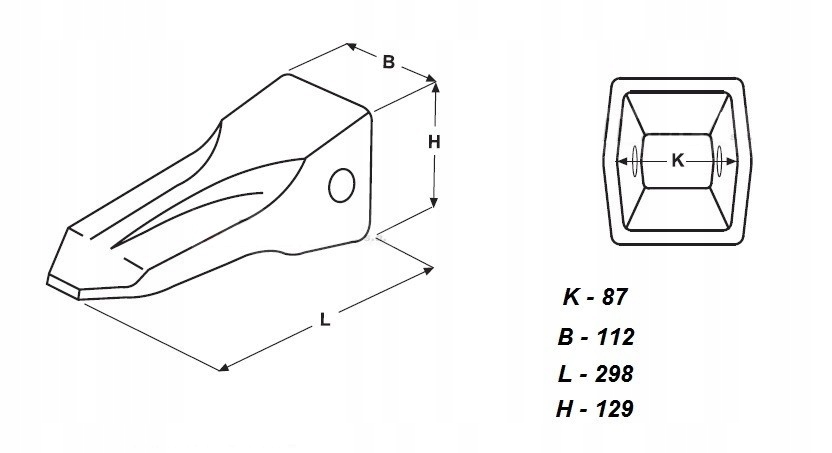 7T3402RC - Зуб ковша системы Cat J400 экскаватор скальный колпачок