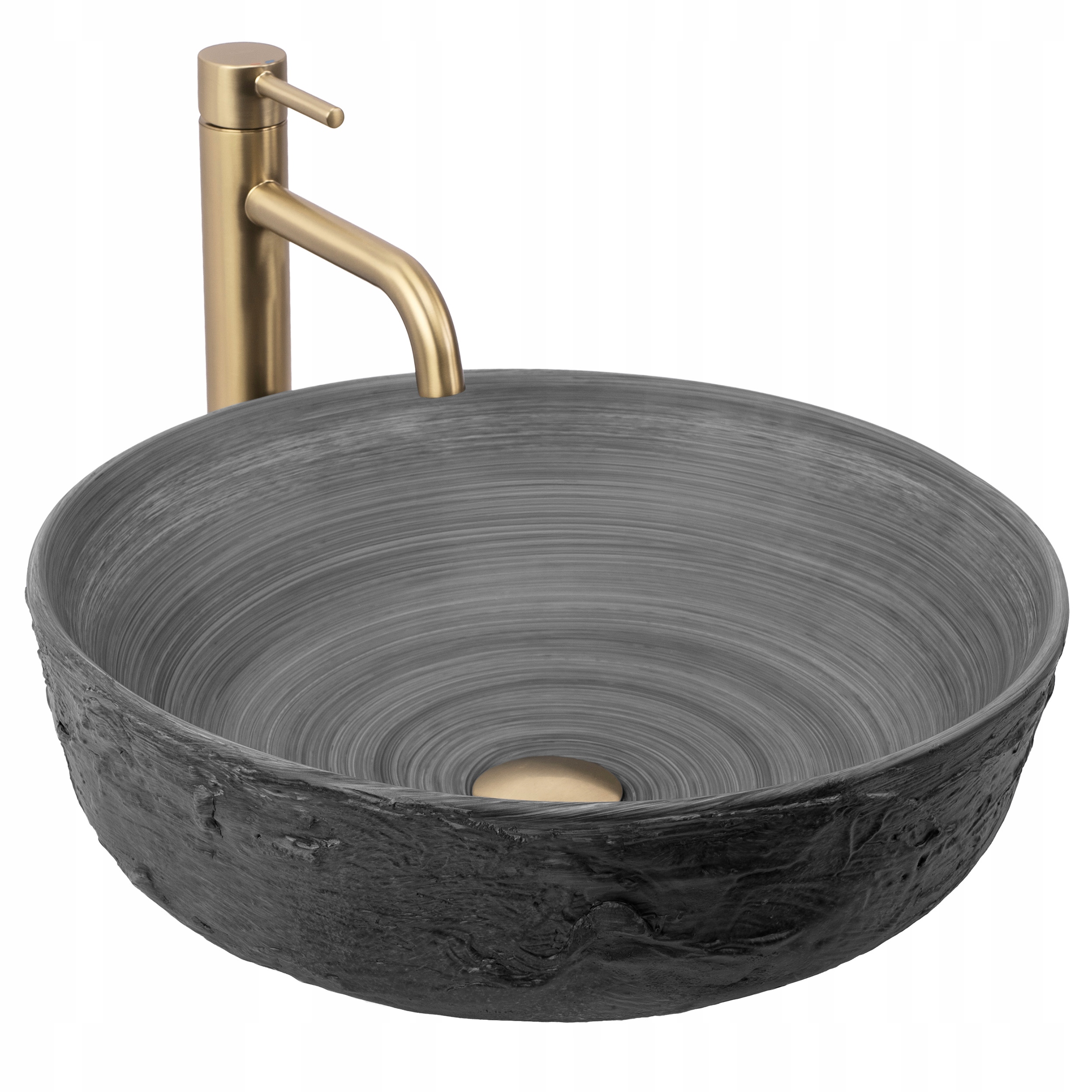 Umývadlová Doska Okrúhla Šedá Keramická Matná 42 CM Rea Babyon Silver