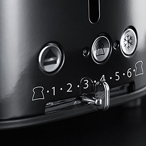 RUSSELL HOBBS Toster Retro Czarny Stalowy 2 Kromki 1300W 6 Stopni Opiekania — miniatura 4