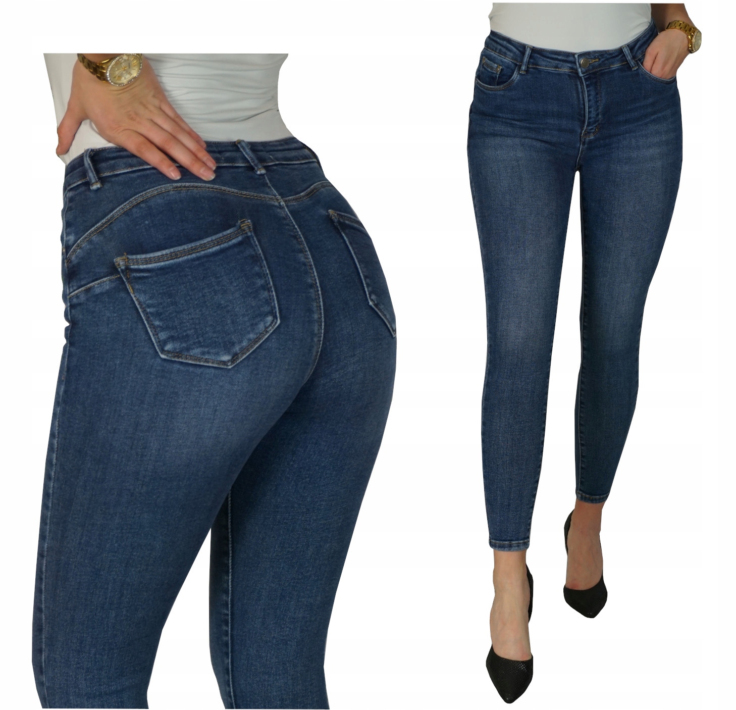 

Spodnie Damskie Jeansy Modelujące Push Up 37