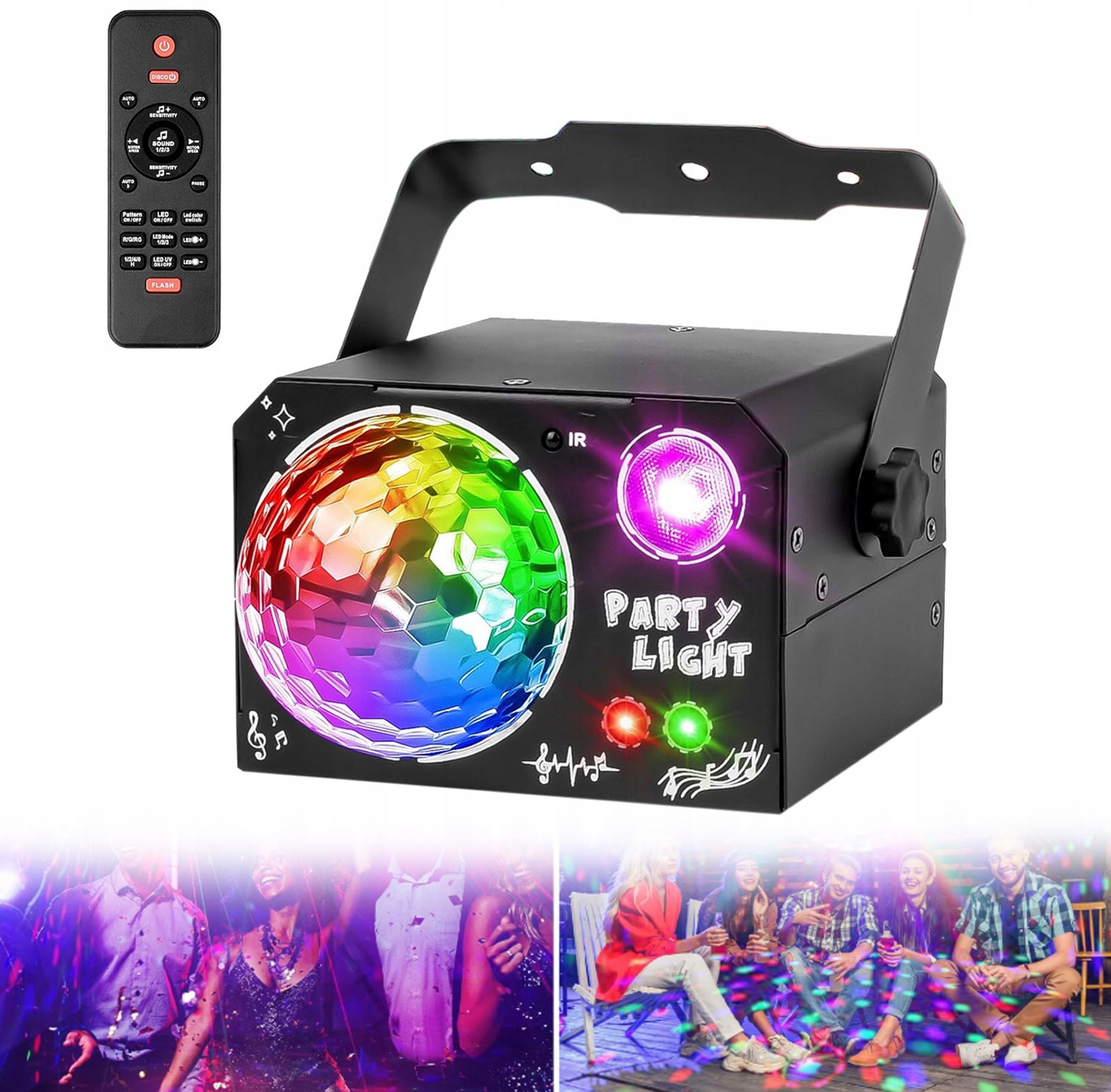 Led Světelný Efekt Disco Osvětlení Na Párty Laserová Koule Rgb Dálkové Ovládání