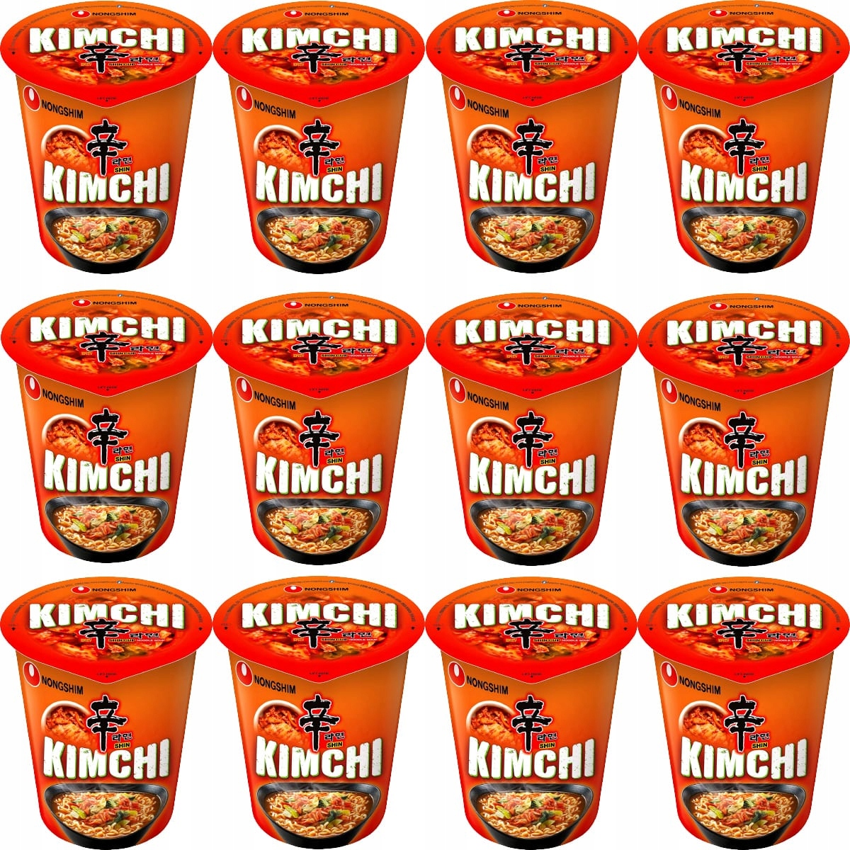 Levně Karton Korejská Instantní polévka Kimchi Ramyun Hrnek Cup 12x75g Nong Shim