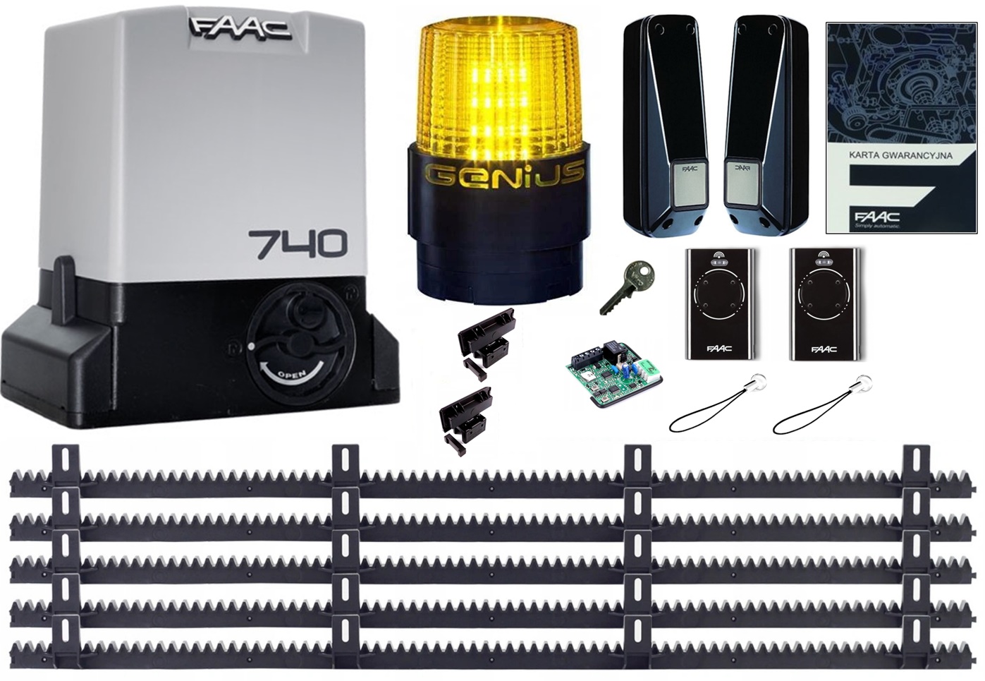 Napęd do bramy przesuwnej FAAC 740 - FULL ZESTAW