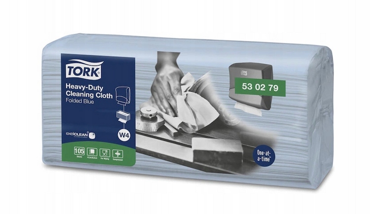 Tork 530279 Czyściwo Chłonne Włókninowe Wielorazowe W4 Niebieskie 105 szt.