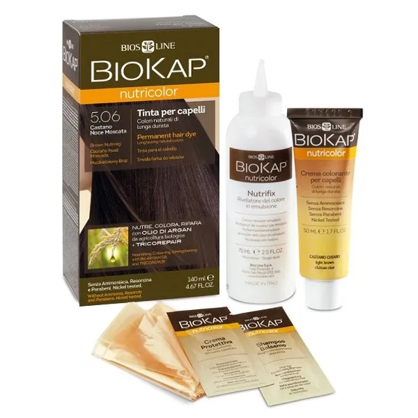 Biokap Nutricolor, barva na vlasy, 5.06 muškátově hnědá, 14