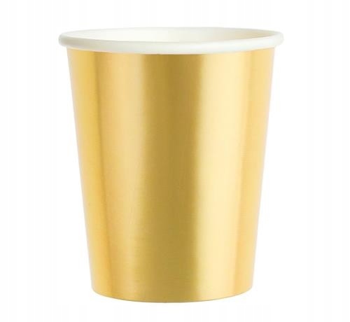 KUBECZKI PAPIEROWE ZŁOTE Metal, 9x6cm 6 szt.