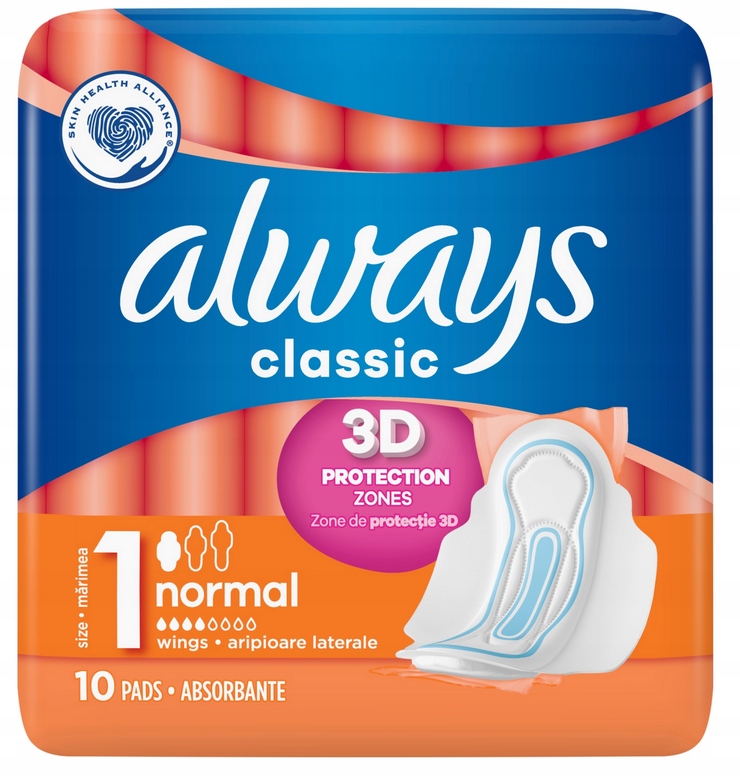 Always Classic Normal Podpaski ze Skrzydeł. 10 szt