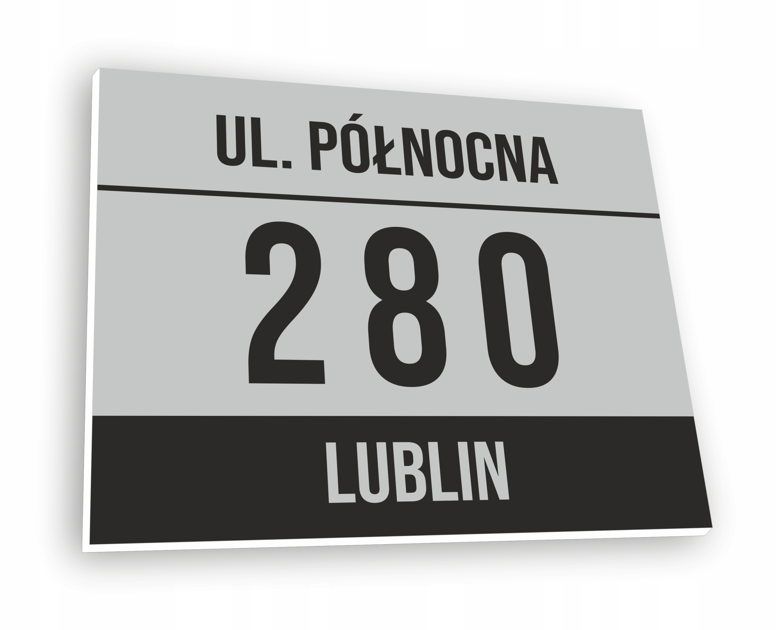DUŻA TABLICA TABLICZKA ADRESOWA 40x30CM NUMER DOMU SREBRNA PCV DRUK UV