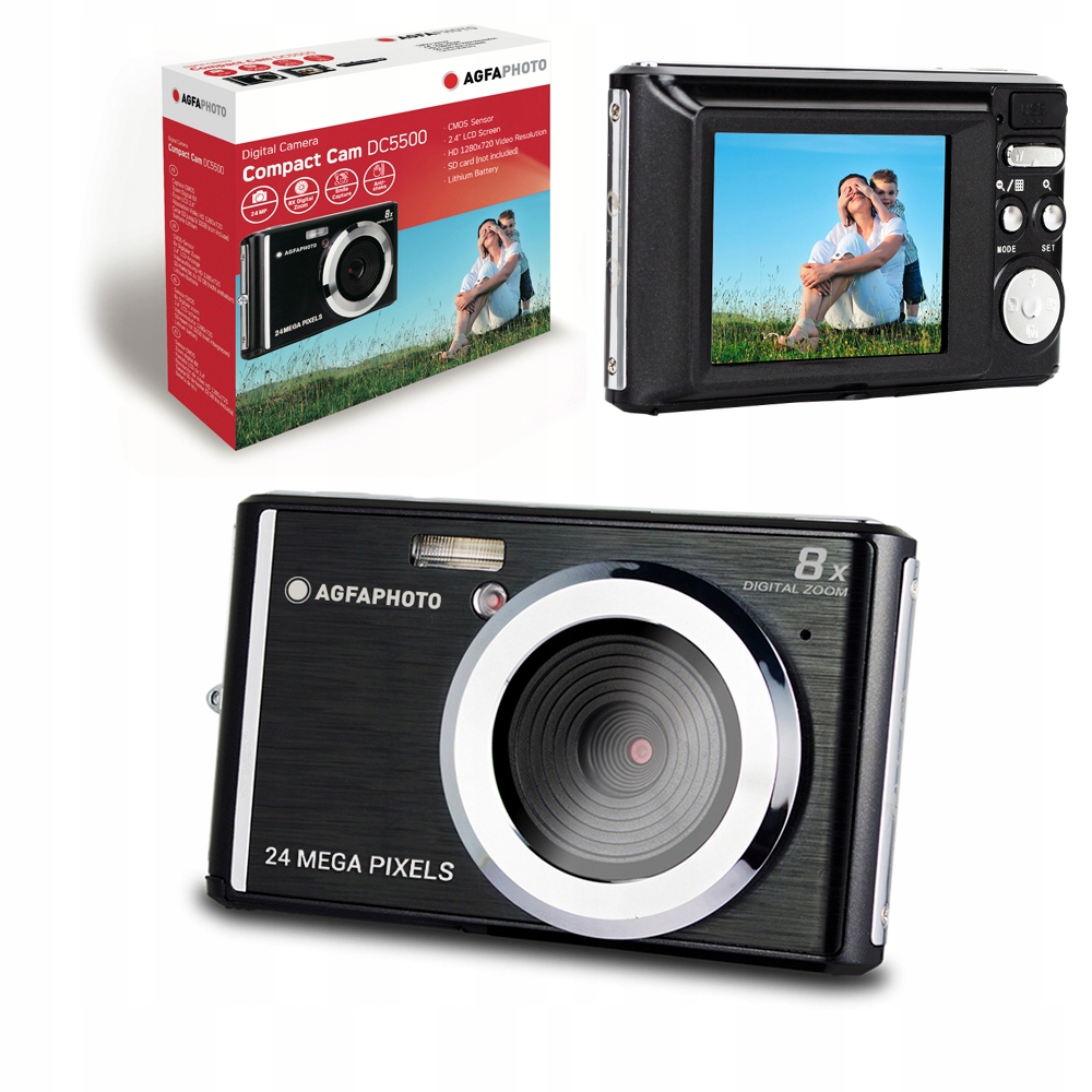 Digitální fotoaparát Agfa AgfaPhoto DC5500 24MP Hd filmy 720p Stabilizace 8xZOOM