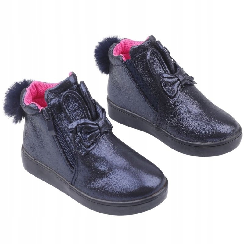 GRANATOWE BOTKI DZIEWCZĘCE SNEAKERSY SUWAKI PŁASKIE BUTY DZIECIĘCE Stan opakowania oryginalne