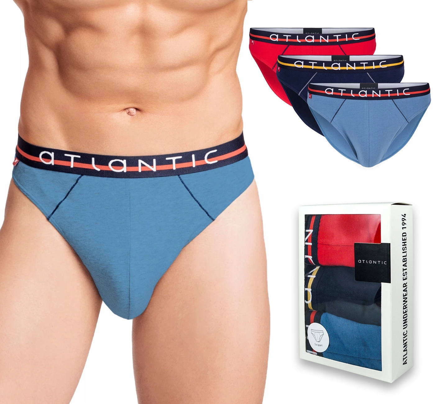 

Slipy męskie sport Atlantic 3MP-083 3-pak - M