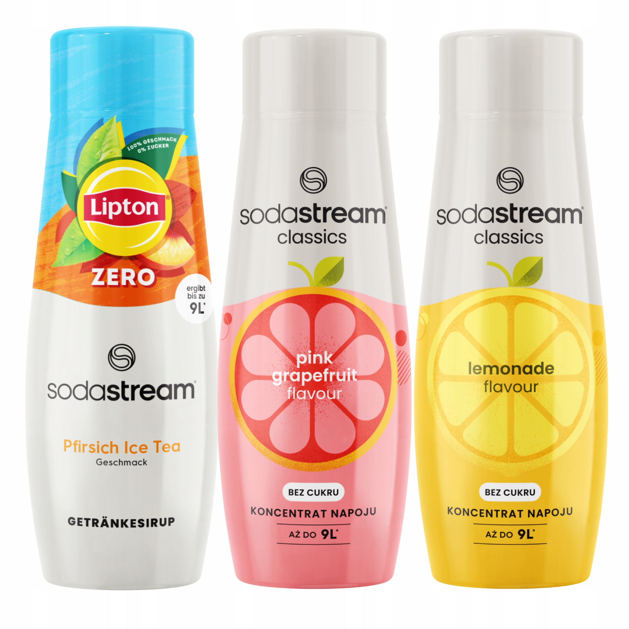 Sada sirupů SodaStream Ice Tea Peach Zero Cukr Grapefruit Limonáda