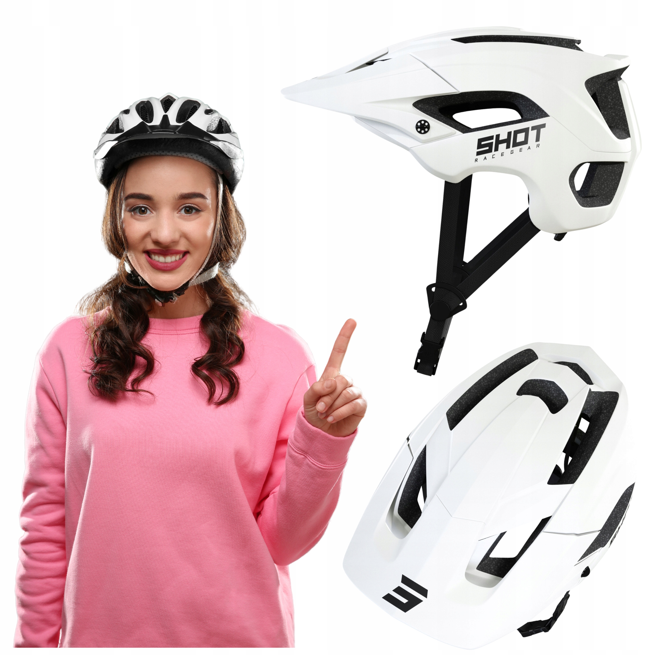 Mtb cyklistická přilba Shot Climb white L