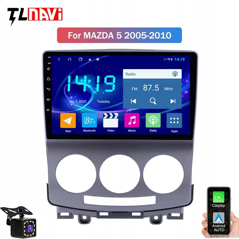RADIO NAWIGACJA GPS MAZDA 5 2005-2010 ANDROID WIFI4/32GB