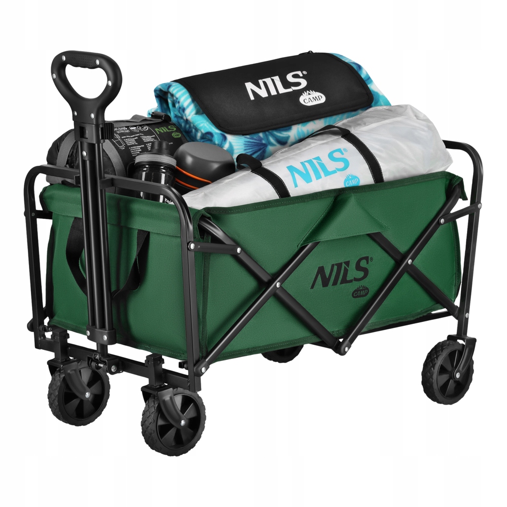 Plážový přepravní zahradní turistický vozík skládací s rukojetí Nils