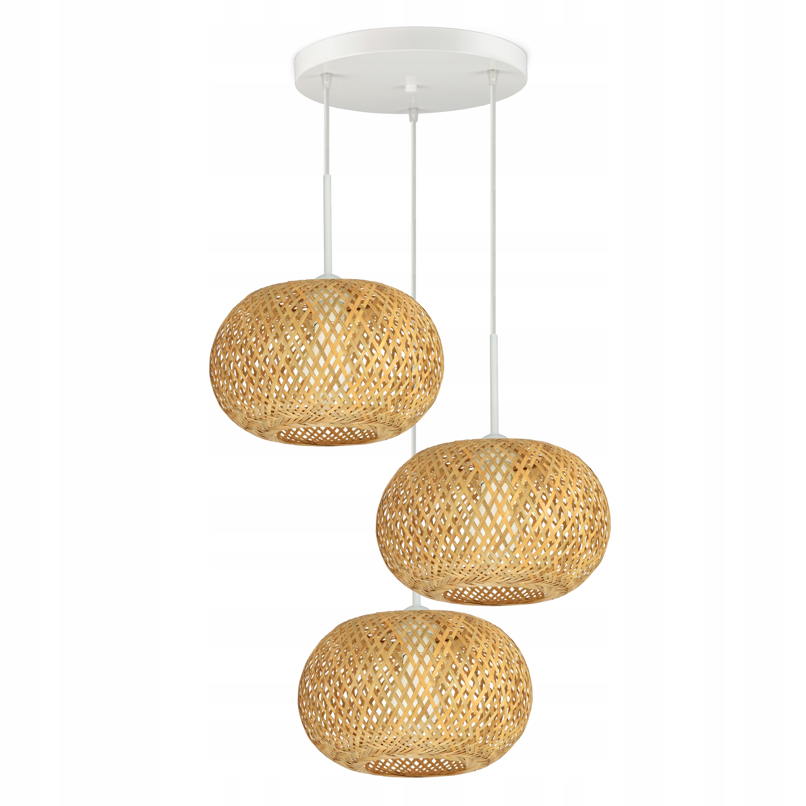 Závěsné Stropní Svítidlo Bambusové pletené Boho přírodní 581-EZ3 Led bílé