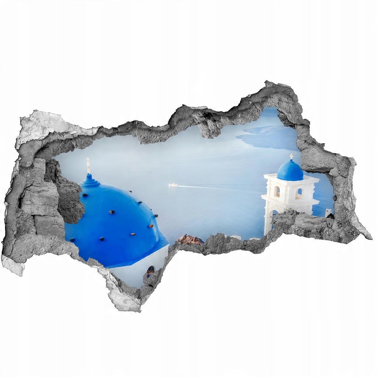 

Fototapeta dziura na ścianę 3d Santorini Grecja