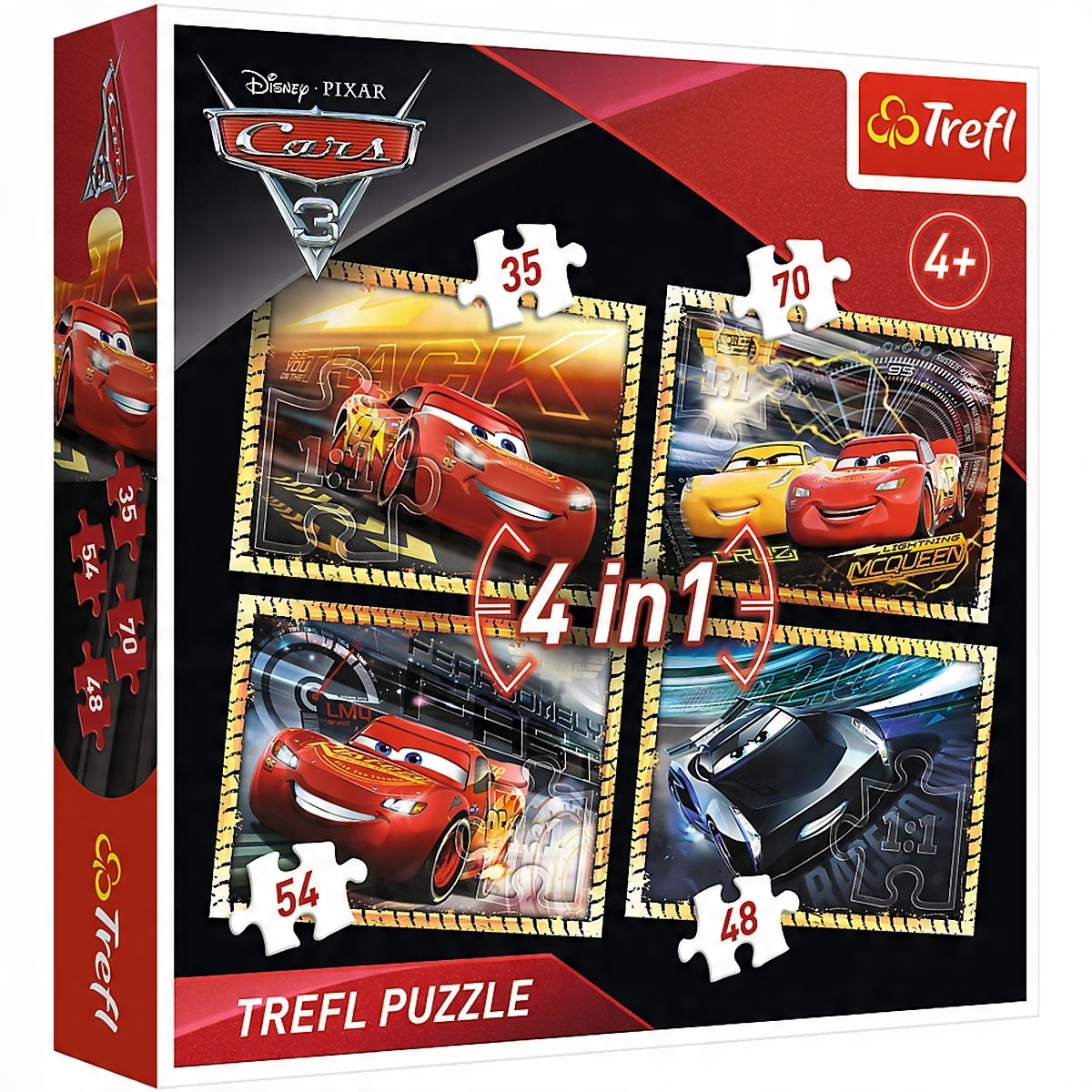 

Puzzle 4 w 1 Cars Zygzak Mcqueen Jackson Trefl