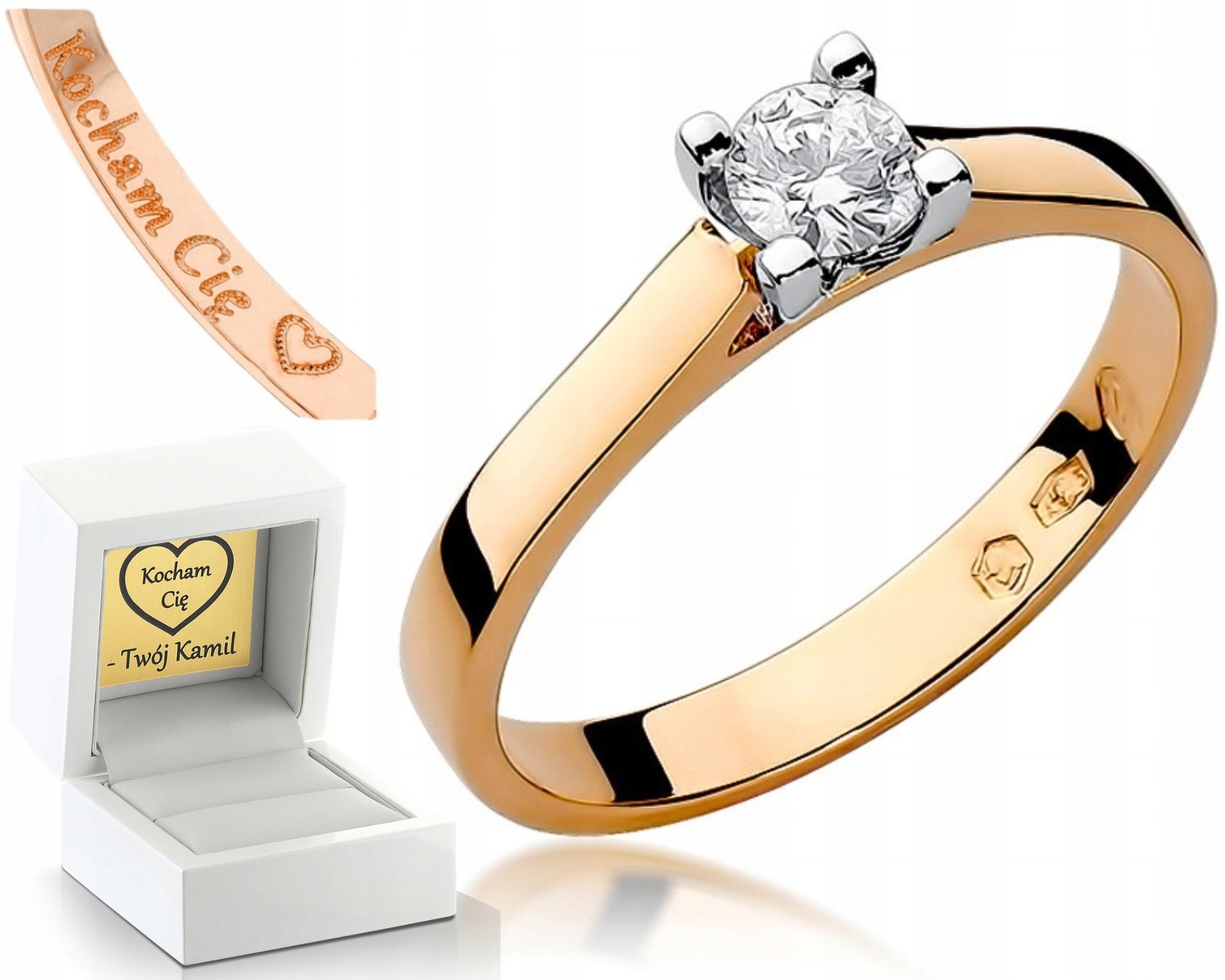 Prstýnek Briliant Růžové Zlato 585