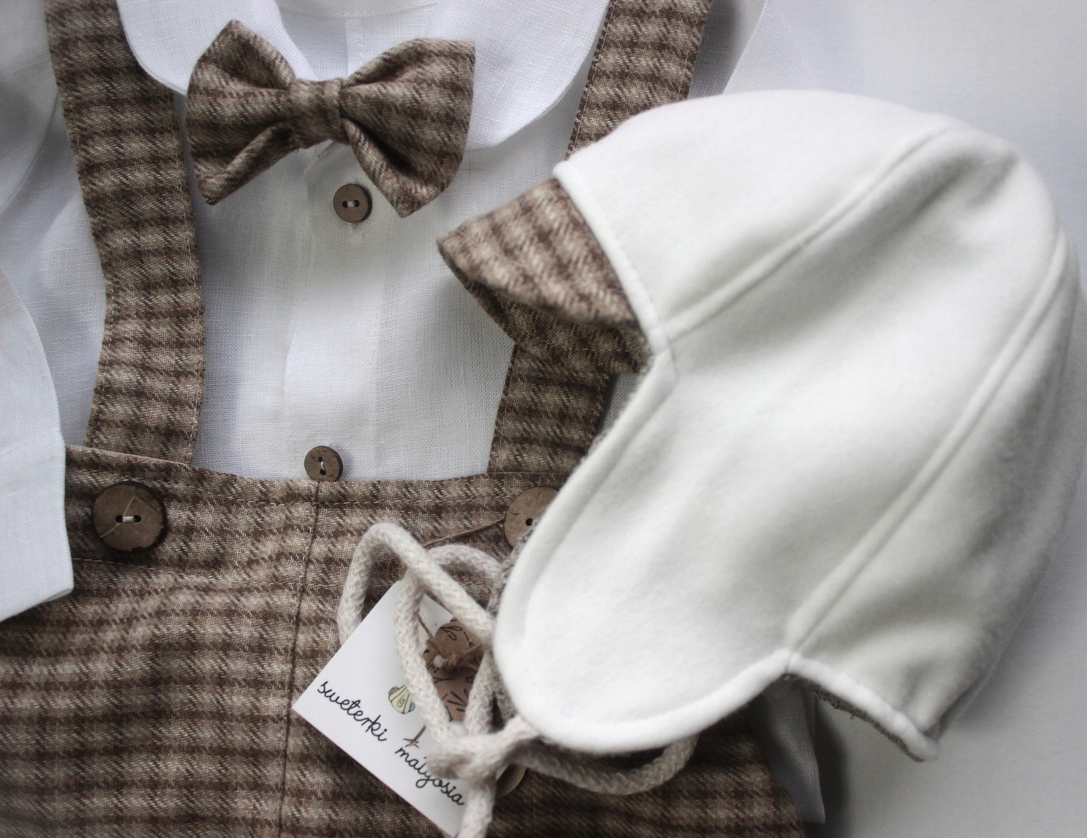 Oryginalna czapeczka pilotka z daszkiem/jasny beż Marka Inna marka