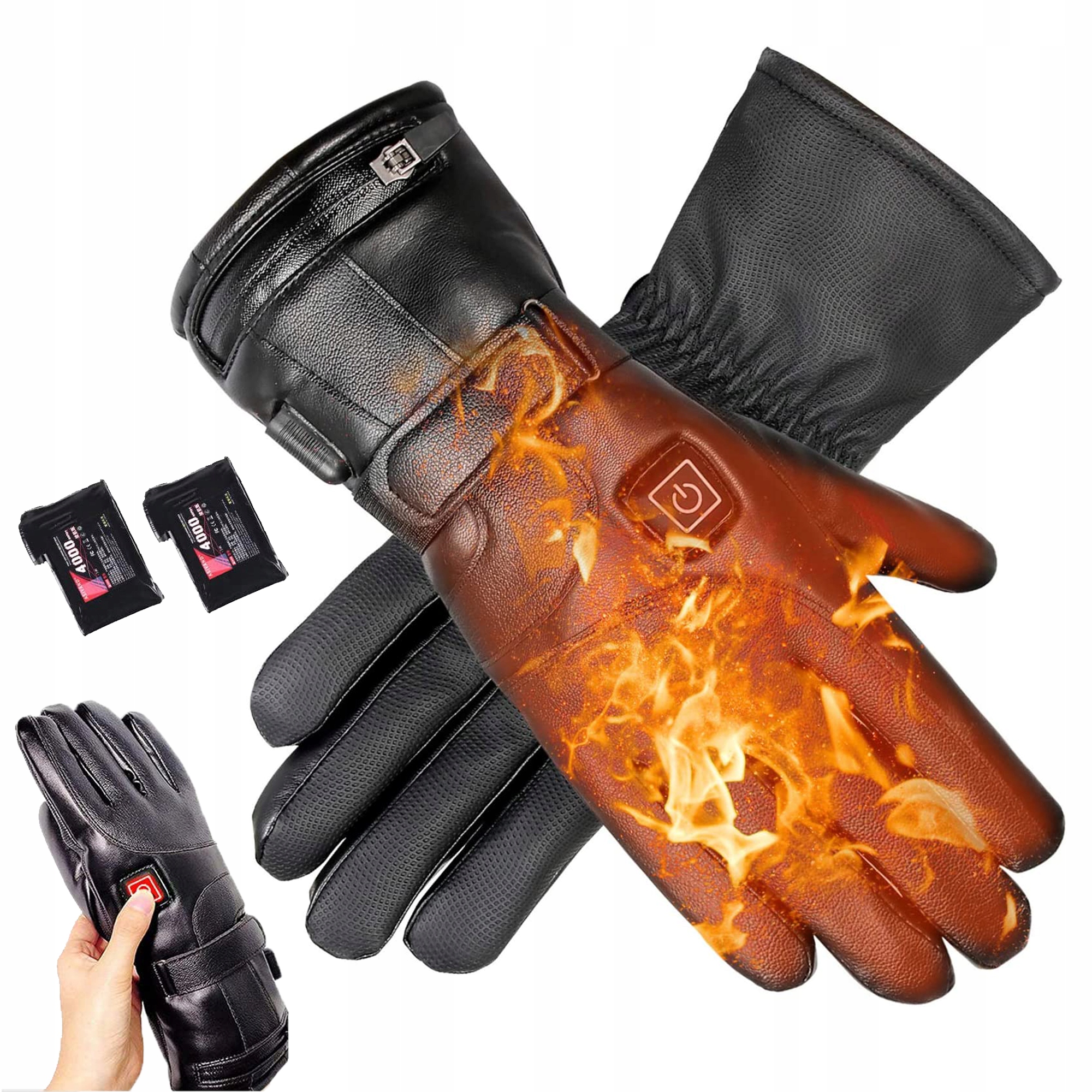 Podgrzewane Rękawice Ekran Dotykowy Zimą Trzymaj Się Ciepło Rower Plenerowy