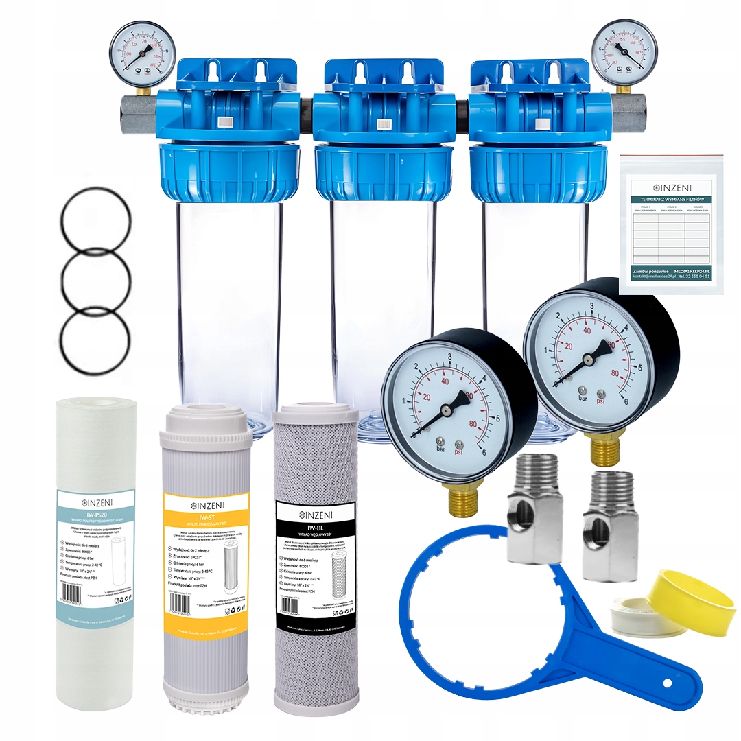 Změkčovací filtr manometry Inzeni sada na vodní kámen, na tvrdou vodu