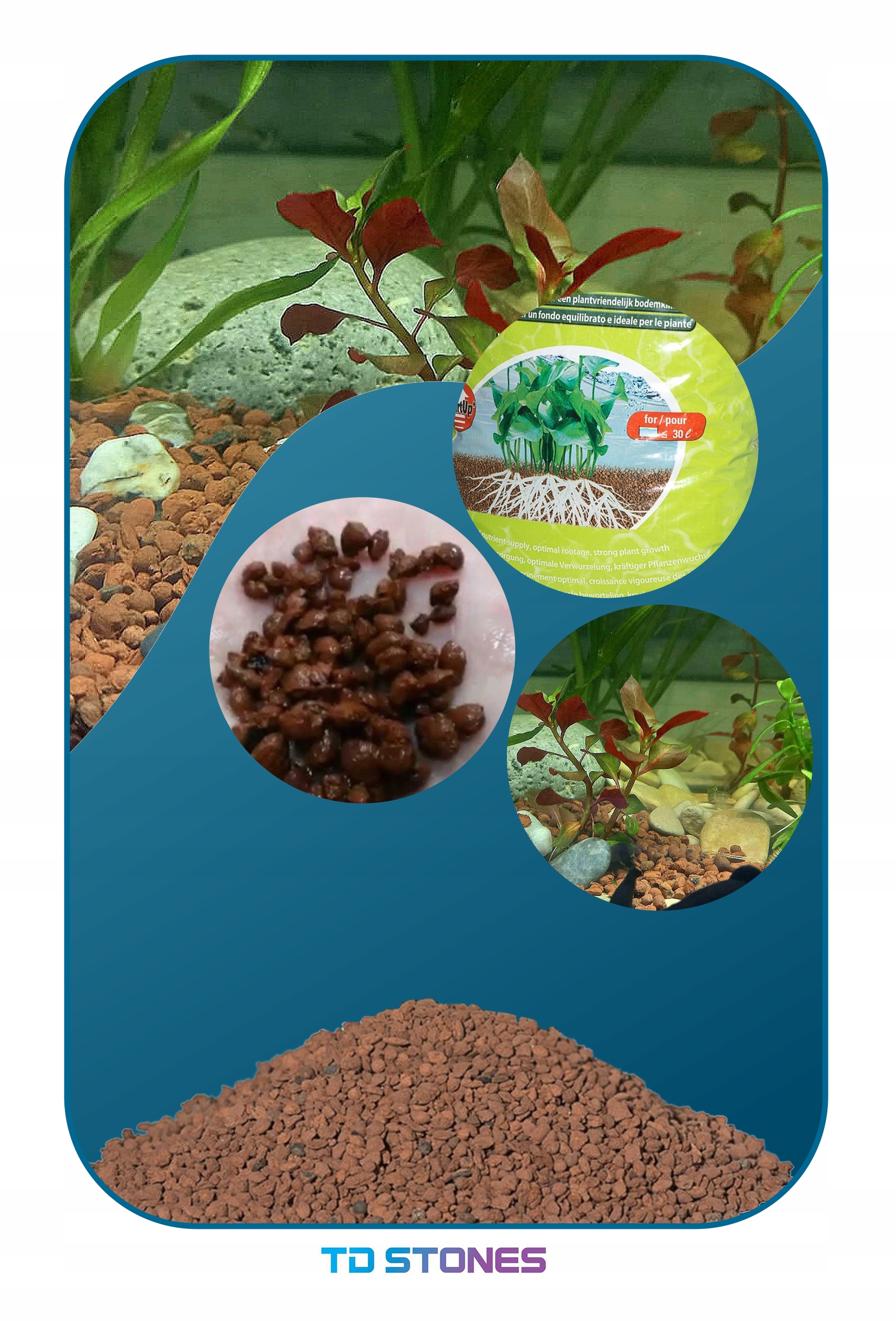 SUBSTRAT DLA ROŚLIN ŻWIREK BRĄZOWY PODŁOŻE AKTYWNE ACTIVE SUBSTRATE 3L Frakcja 2-5 mm