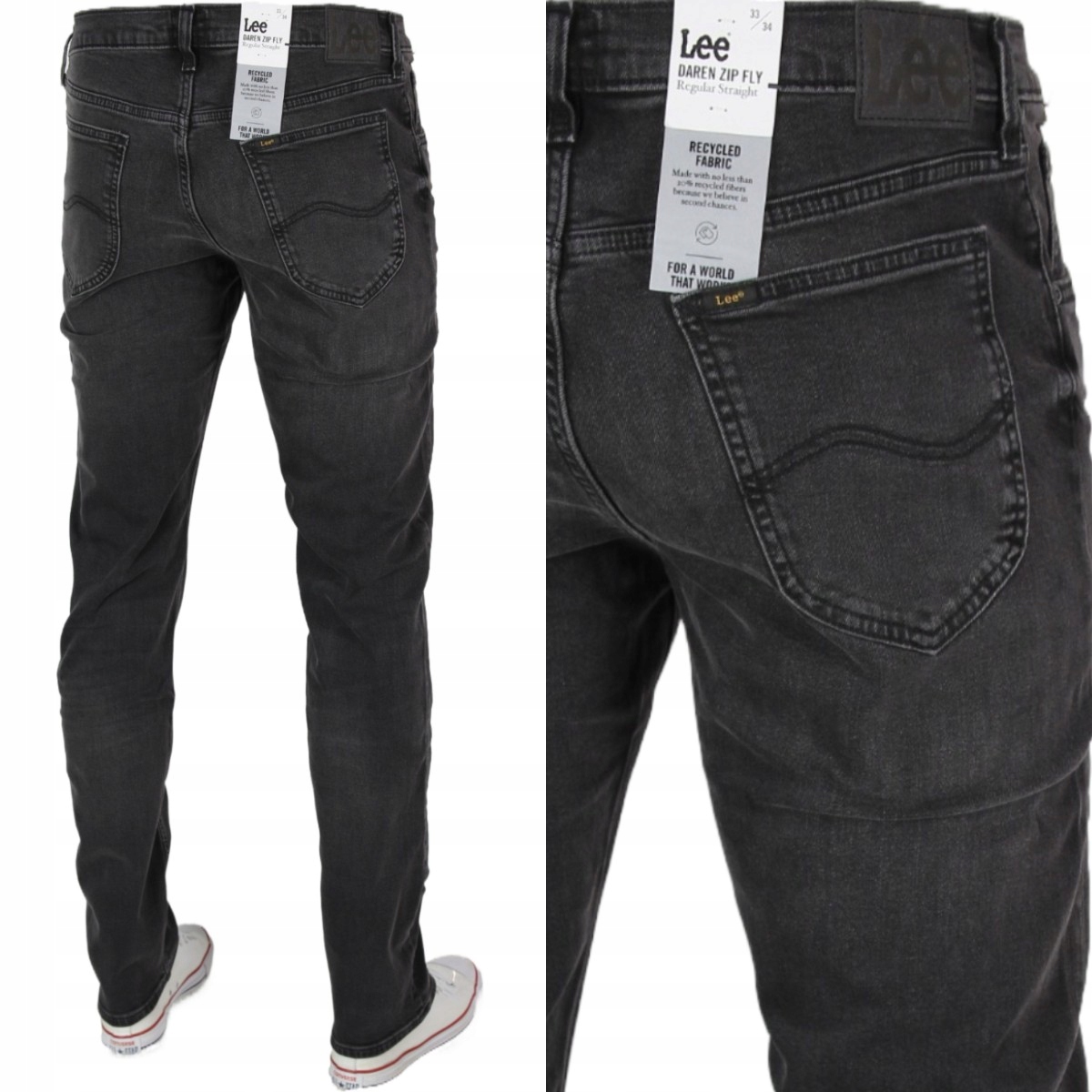Lee Daren Jeansy Proste Reg. Straight "asphalt Rocker" W38 L34