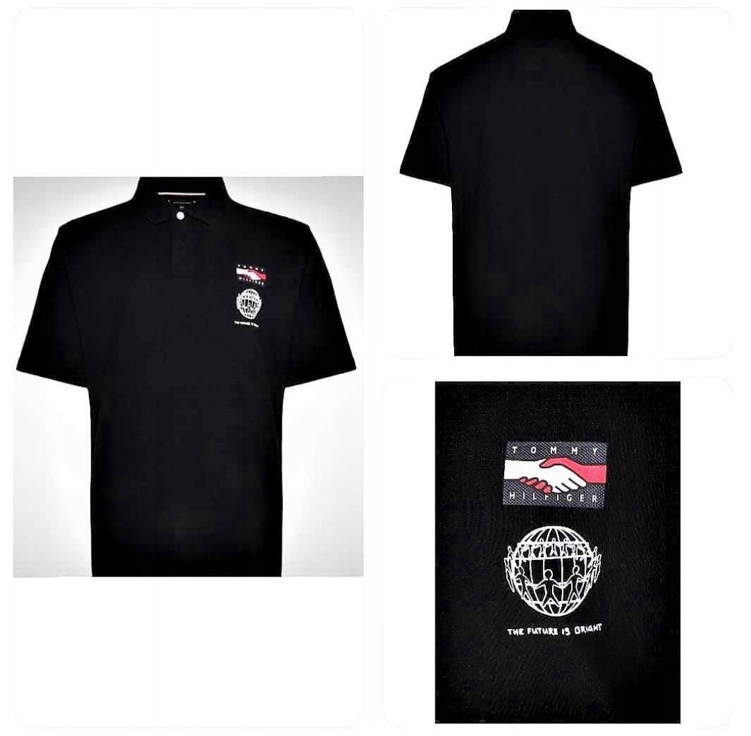 OKAZJA NA PREZENT MODNA WYGODNA KOSZULKA MĘSKA POLO TOMMY HILFIGER XS CZERŃ EAN (GTIN) 8720113825674