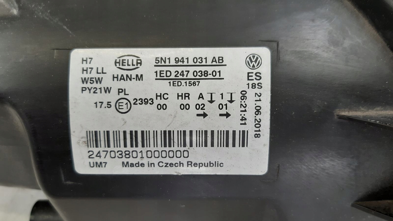 light front front left VW Tiguan 1,4 TSI