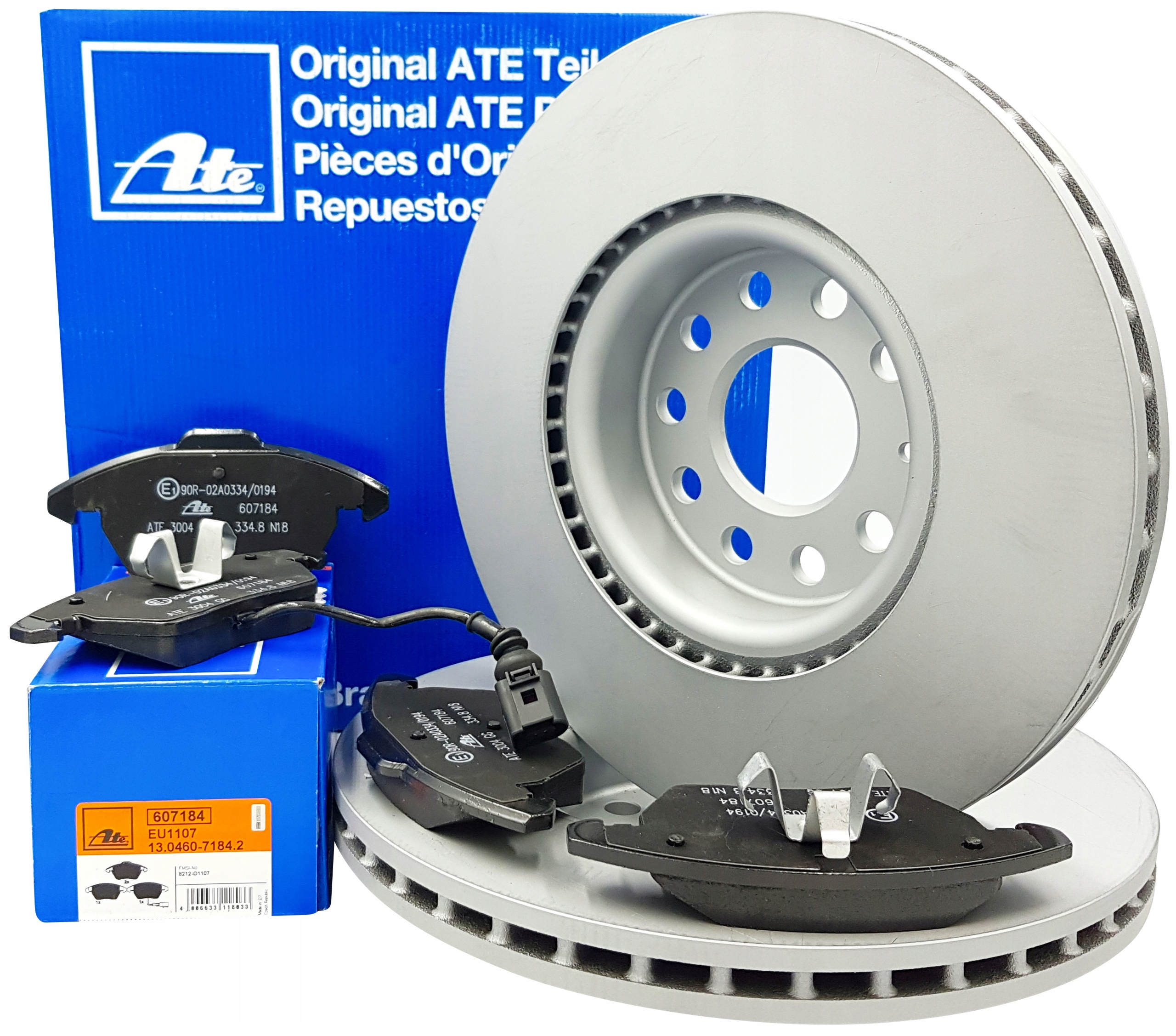 ATE диски тормозные колодки передние VW PASSAT B6 B7