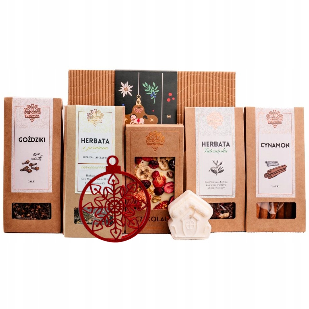 Dárek dárek Schronisko Bukowina čaj čokoláda svíčka koule