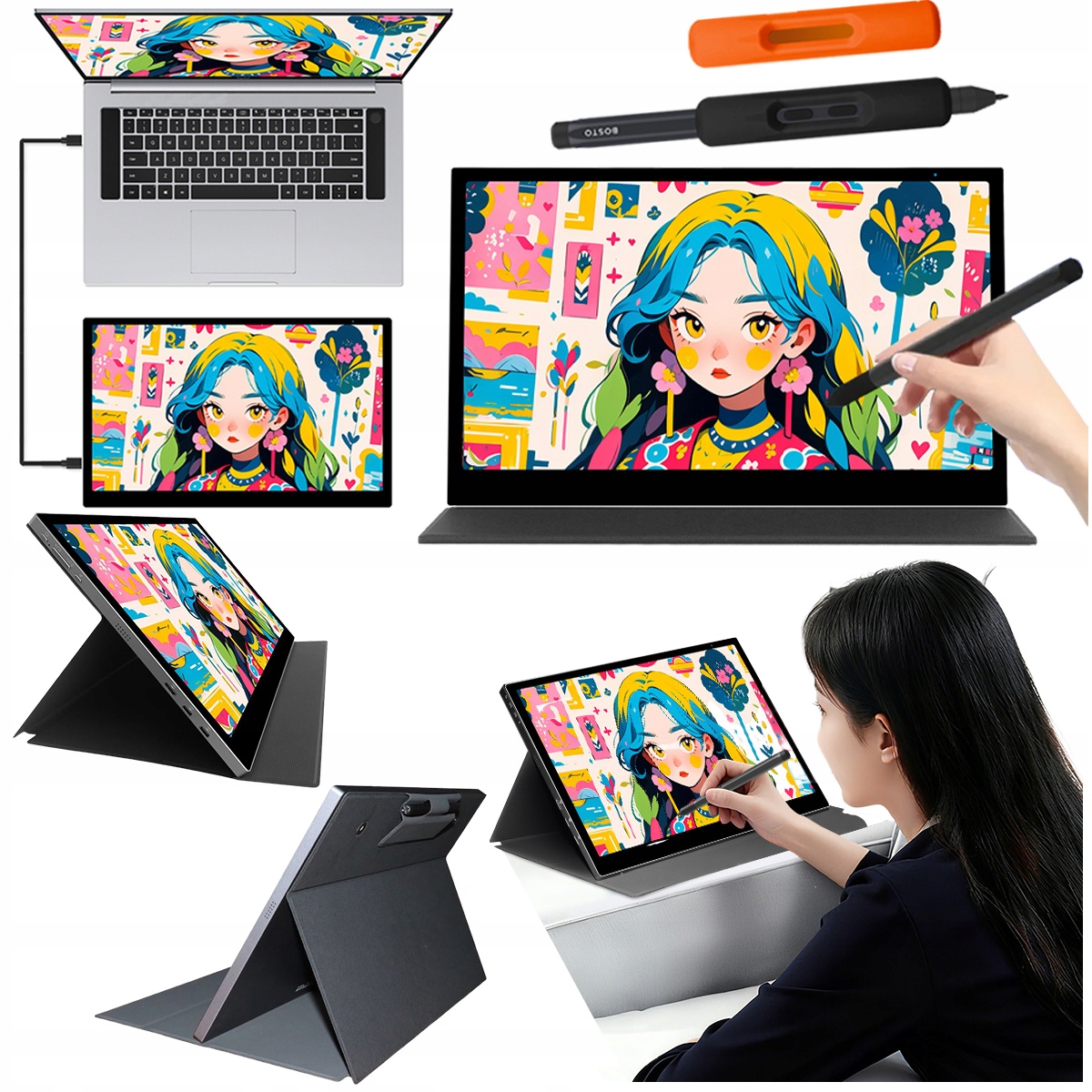 Bosto P160 Profesjonalny Tablet graficzny 1920x1080 15,6″ piórko 16384