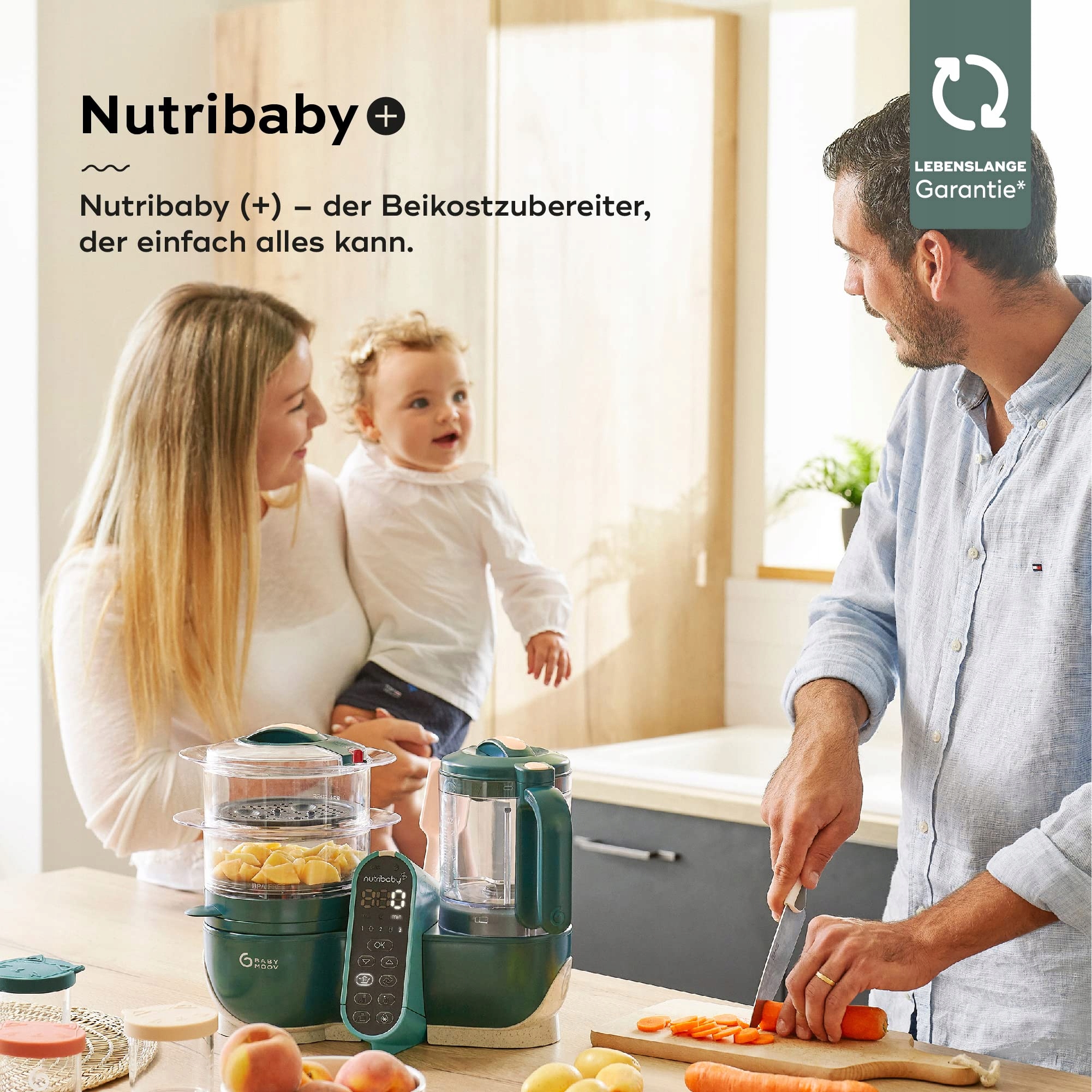 BABYMOOV Nutribaby Plus Zielony Robot Kuchenny Dla Niemowląt 2200ml — miniatura 2