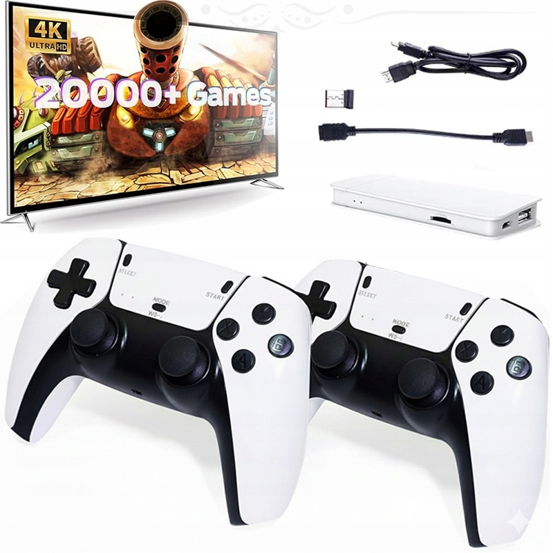 NAJNOWSZY MODEL 2025 KONSOLA BEZPRZEWODOWA RETRO + 2PADY 64GB 20000 GIER