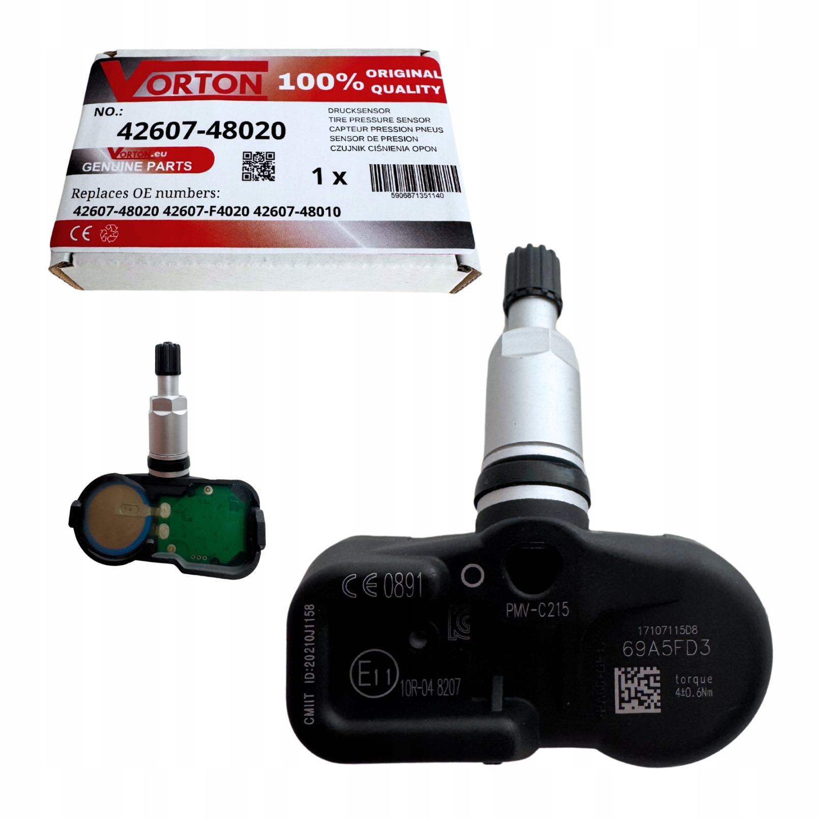 Snímač Tlaku V Kolech Toyota Ch-r PMV-C215 42607-48020 Nový