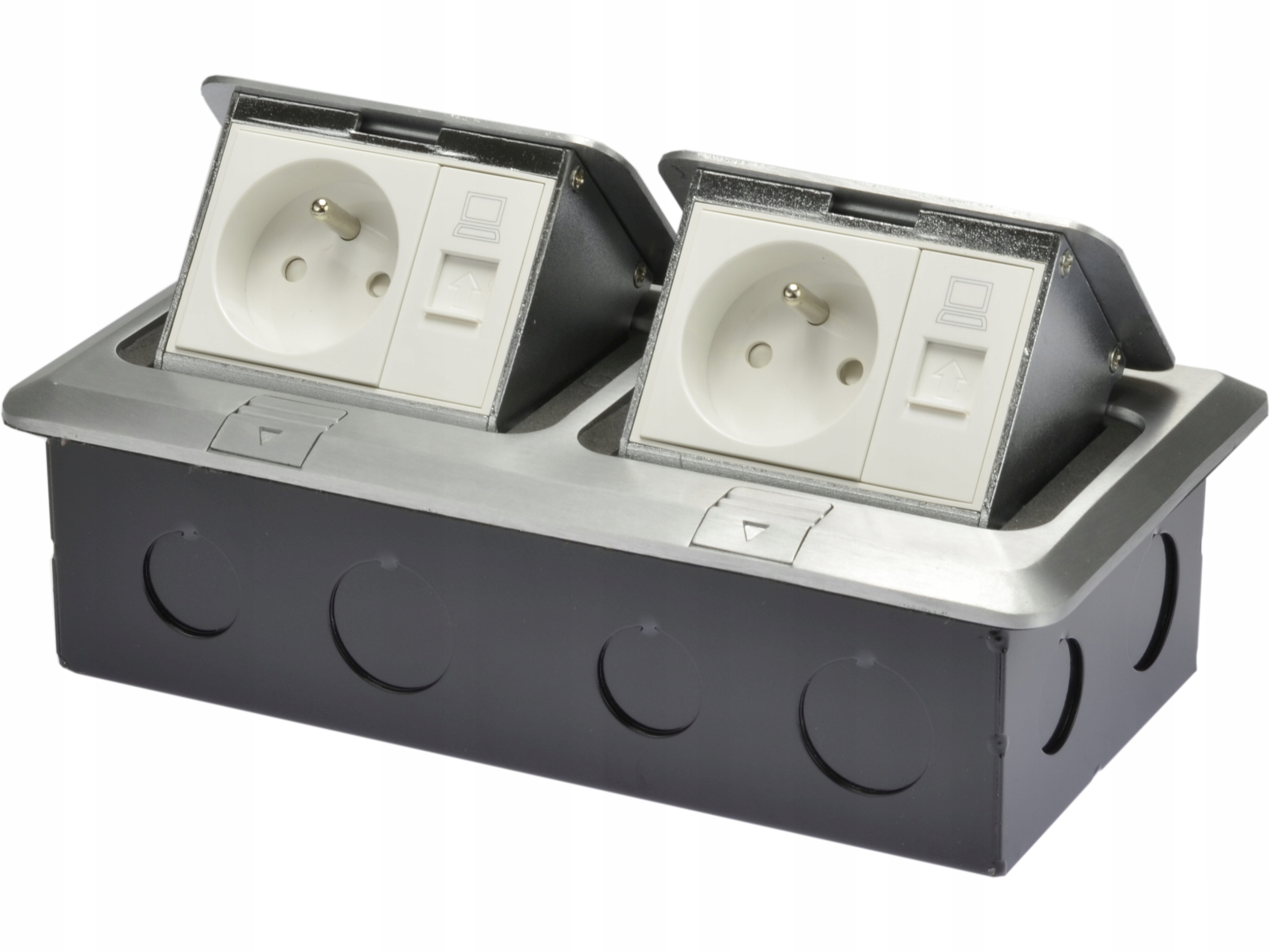 Mediabox 45x45 Puszka podłogowa floorbox 2x NEKU Mediabox 45x45 Puszka podłogowa floorbox 2x NEKU