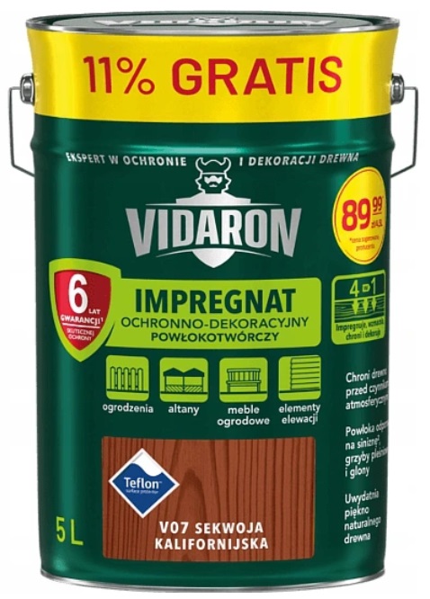 Vidaron impregnat ochronno-dekoracyjny V07 Sekwoja kalifornijska 5L