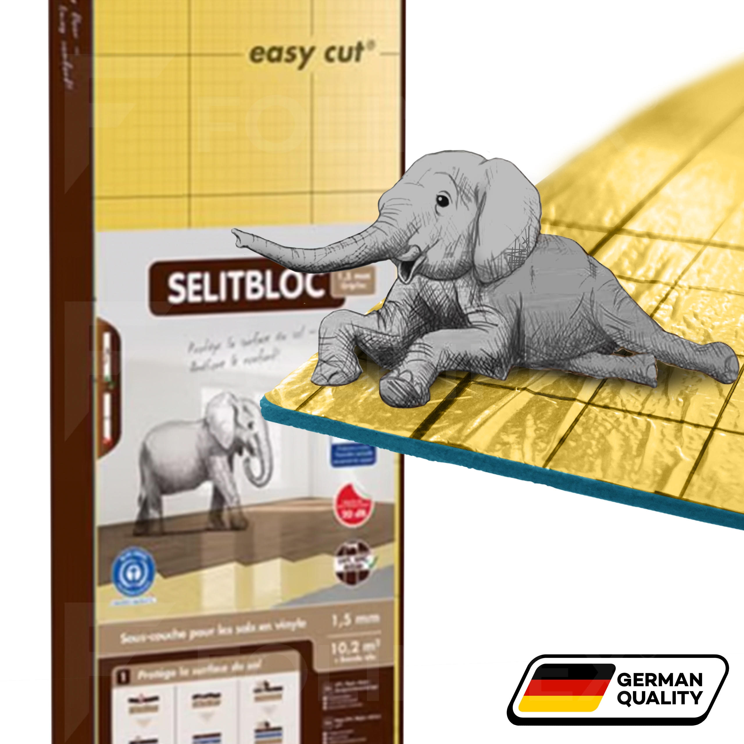 PODKŁAD SELITBLOC 1,5mm 10,2m2 GripTec VINYL LVT SPC TAŚMA ALUMNIOWA GRATIS EAN (GTIN) 4002245706378