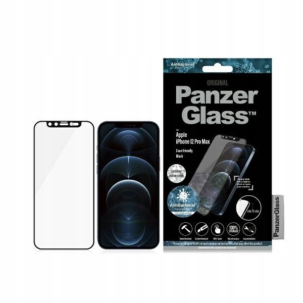 Sklo PanzerGlass pro Apple iPhone 12 Pro Max CamSlider Case Friendly černé