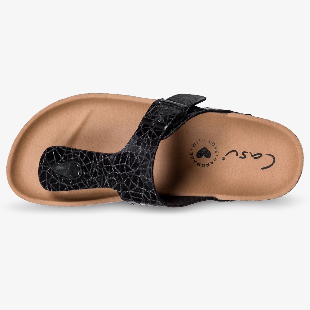 KLAPKI JAPONKI Z PROFILOWANĄ KORKOWĄ PODESZWĄ r 37 Rozmiar 37