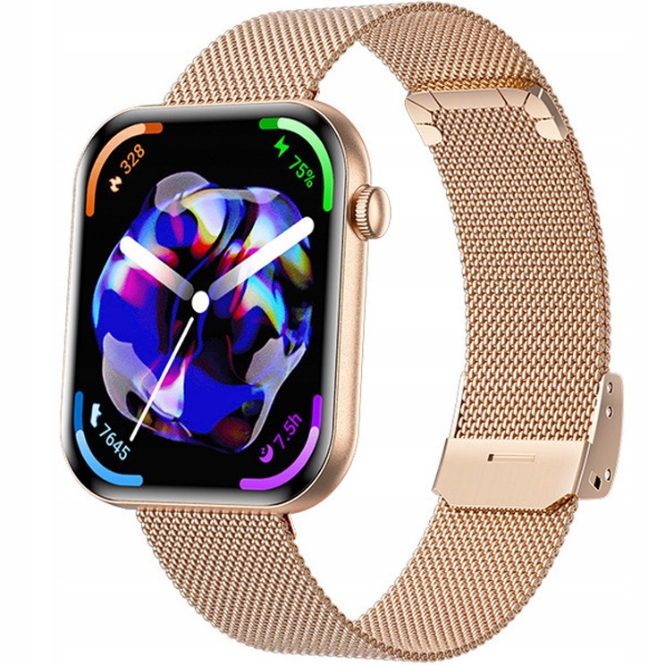 Zegarek Damski Smartwatch Rubicon RNCF49 gold/rosegold mesh